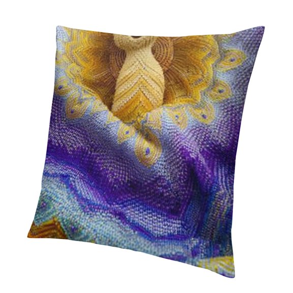 BCIIG Bear Fractals Short Plush Pillowcase for Home Furnishing 22x22in