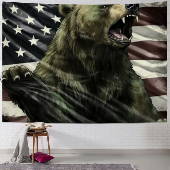 BCIIG Bear Symbolism Tapestry Wall Hanging Unique Style Graphic Tapestries Home Wall Decor Art for Living Room Bedroom Apartment Farmhouse Dorm 40x30inch