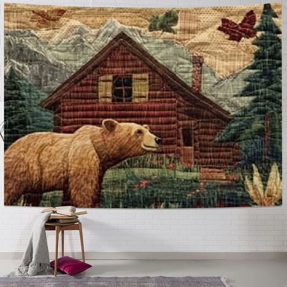BCIIG Bear Tapestry Wall Hanging Unique Style Graphic Tapestries Home Wall Decor Art for Living Room Bedroom Apartment Farmhouse Dorm 40x30inch