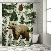 BCIIG Bear Tree Forest Chic Modern Bathroom Decor Shower Curtain 36"x72