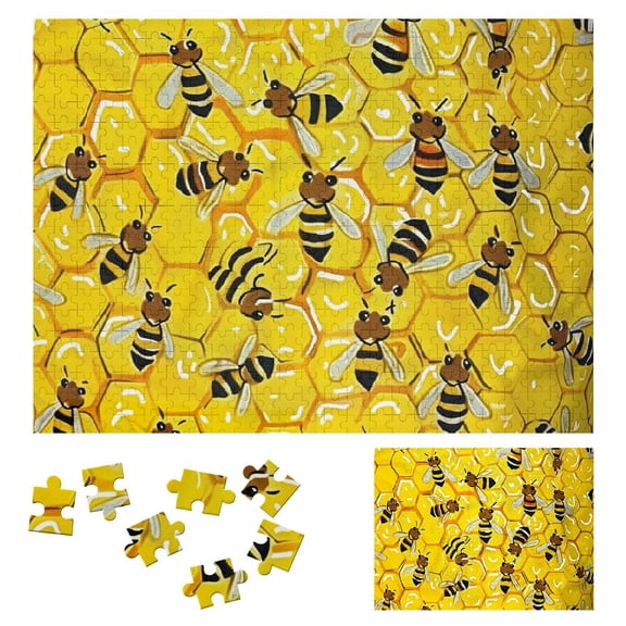 BCIIG Bees Beehive Wooden Jigsaw Puzzle Impossible Wooden Puzzles Gift for Family Friends 500 PCS
