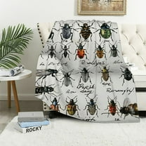 BCIIG Beetle Alphabet Flannel Throw Blanket Soft Cozy Cute Print Plush Blankets for Sofa Couch Bed Home Decorations Gift for Adult 40x50in