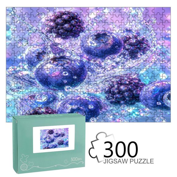 BCIIG Berry Mix Splash Bubble Pattern Wooden Jigsaw Puzzle, HD Printed Art Puzzle, Interactive Family Game, Wall Decor for Bedroom Living Room, Educational, Fun Gift for Adults and Family