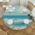 thumbnail image 1 of BCIIG Bicycle Ocean View Round Tablecloth, Stain-Resistant & Washable, Ideal for Home Kitchen, Outdoor & Wedding Decor 42"-46, 1 of 8
