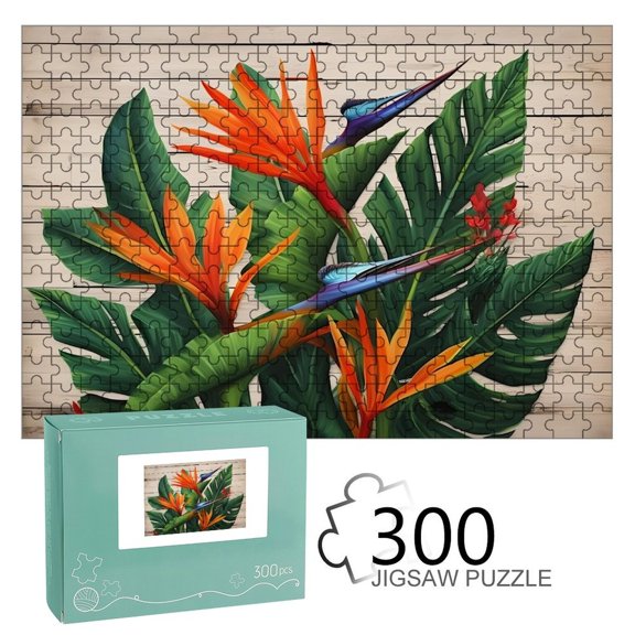 BCIIG Bird of Paradise Green Plam Leaves Pieces Puzzle for Adults,Challenging Game for Family Indoor Activity,Home Decor Display Piece, Festival Present