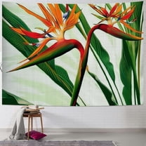 BCIIG Bird of Paradise Green Plant Art Nouveau Tapestry Wall Hanging Unique Style Home Decor for Living Room Bedroom Farmhouse Dorm - 4 Sizes Available 40x30inch