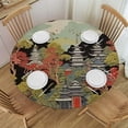 thumbnail image 1 of BCIIG Bird Theme Round Table Cover Stain Resistant and Washable for Indoor Outdoor, Kitchen, Dining, Wedding, Parties 100% Polyester Fiber Elastic Edge 31"-35, 1 of 8