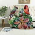 thumbnail image 1 of BCIIG Birds Cross Stitch Warm Lightweight Blanket Soft Fleece Blankets for All Seasons - Flannel Material Throw Blanket Living Room Sofa Decor Cow Gifts Blanket All Seasons 60x80in, 1 of 6