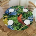 BCIIG Birds Flowers Nature Round Table Cover Stain Resistant Washable