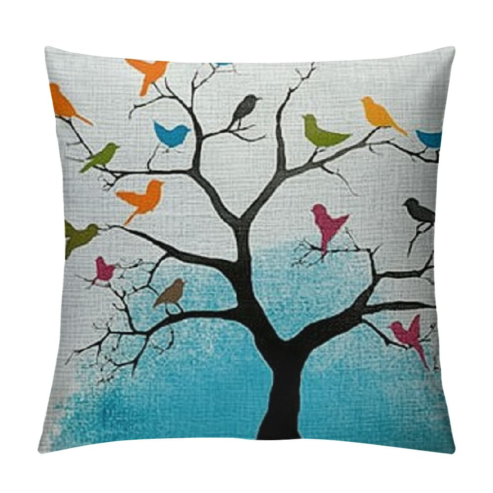 BCIIG Birds Graphic Decorative Cushion Throw Pillow Cover for Home