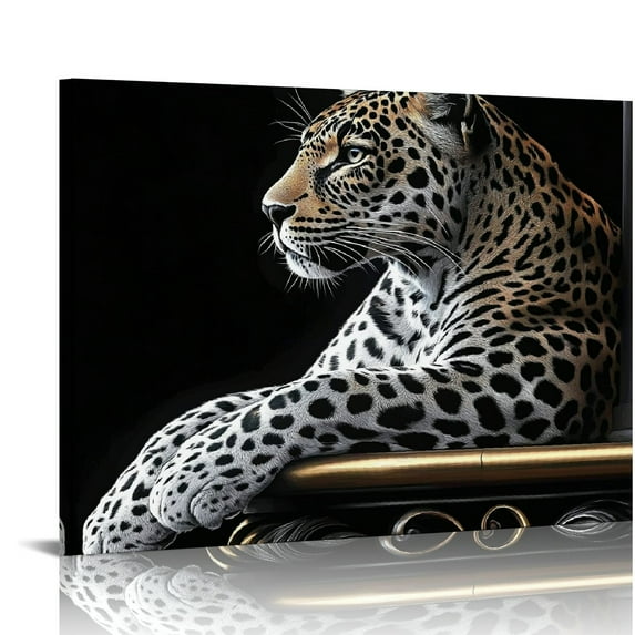 BCIIG Black And White Animal Print Vintage Cheetah Black And White Leopard Print Wall Art Wildlife Pictures Leopard Canvas Animal Portrait Prints Black And White Cheetah 20x16in