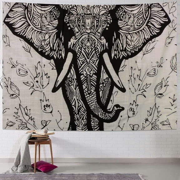 BCIIG Black/White Elephant Tapestry - Available in 3 sizes