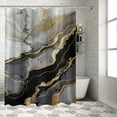 thumbnail image 1 of BCIIG Black White Marble Shower Curtain, Minimalist Modern Shower Curtain Set for Bathroom, Abstract Fabric Bath Curtain with Hooks, 1 of 6