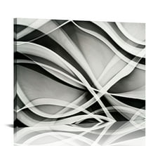BCIIG Black and White Grey Wall Art for Bedroom,  Abstract Lines Art Canvas Print Artwork Set Modern Home Decoration for Bathroom Living Room 20x16in