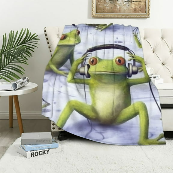 BCIIG Blanket Frog Throw Blankets for Couch &amp; Bed Plush Cozy Fuzzy Blanket  Super Soft Warm Throw Blanket for Travel Camping 40x50in