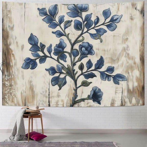 BCIIG Blue Flower Tapestry Wall Hanging Unique Style for Home Wall Decor Art Living Room Bedroom Farmhouse Dorm 40x30inch