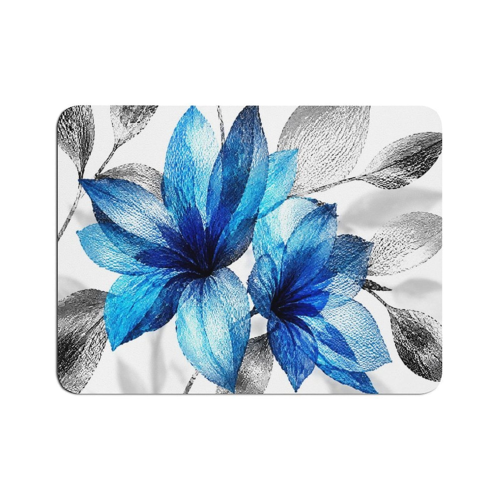 Image Notebook With Transparency BCIIG Blue Transparent Flowers Black Sketch Leaves White Background ...