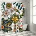 BCIIG Bohemian Floral Bathroom Shower Curtain Colorful Boho Leaves