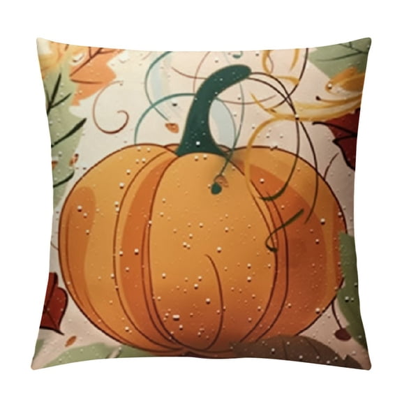 BCIIG Boho Fall Pumpkin Decorative Throw Pillow Covers ,Boho Abstract Pumpkin Maple Leaves Thanksgiving Spice Season Farmhouse Decor Outdoor Autumn Pillow Cases for Home Couch 24x24in