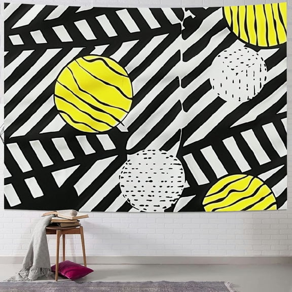 BCIIG Bold Shapes Abstract Drawing Op Art Tapestry Wall Hanging Unique Style Graphic Tapestries Home Wall Decor Art for Living Room Bedroom Apartment Farmhouse Dorm 40x30inch