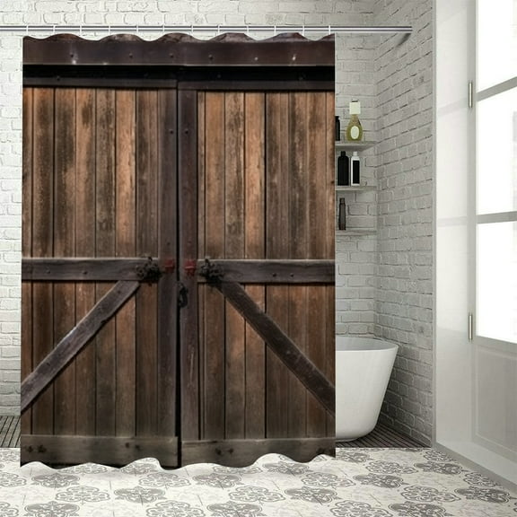 BCIIG Brick Wall Shower Curtain Set 100% Polyester with Hooks 36"x72