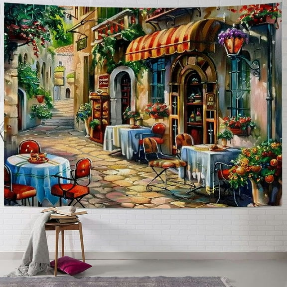 BCIIG  Buon Appetito Canvas Wall Art Print, Italian Grocery and Restaurant Street Scene Home Décor Artwork,