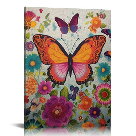 BCIIG Butterfly Flowers Birds Fine Art Aesthetic Poster & Print Wall Painting for Home Office Decor 12x16 in