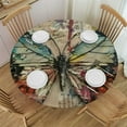 thumbnail image 1 of BCIIG Butterfly Paint Paper Round Tablecloth with Elastic Edge for Indoor and Outdoor Use - Stain-Resistant and Washable - Ideal for Restaurants, Weddings, Parties - Home Kitchen Outdoor Decoration, 1 of 8