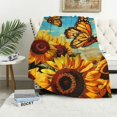 thumbnail image 1 of BCIIG Butterfly Sunflower Blanket Gifts for Grils Women Sunshine Floral Flannel Throw Blankets for Home Couch Bed Sofa Soft Fuzzy Lightweight Decor All Season   50x60in, 1 of 6