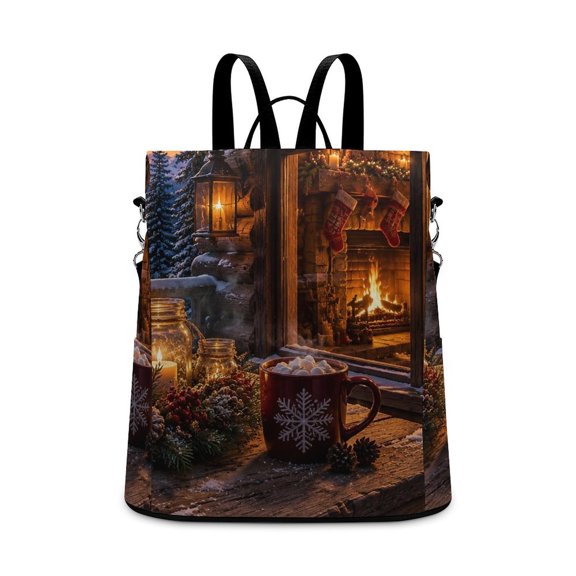 BCIIG Cabin Porch Sunset Winter Lake Scene Anti Theft Backpack, Purse for Women, Secure Back Zipper, Multi-Purpose Rucksack Backpack With Adjustable Strap, Womens Travel Backpack, Lightweight Casual
