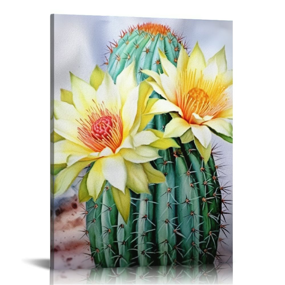 BCIIG Cactus Flower Fine Art Aesthetic Poster & Print Wall Painting for  Living Room Bedroom Home Office Decor 12x16 in - Walmart.com