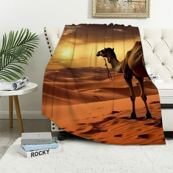 BCIIG Camel Fuzzy Blanket Twin Animal Flannel Fleece Throw Blanket for Kids Wild Animal All Season Bed Blanket Women Men Western Farmhouse Decor Western Farmhouse Plush Blanket 60x80in