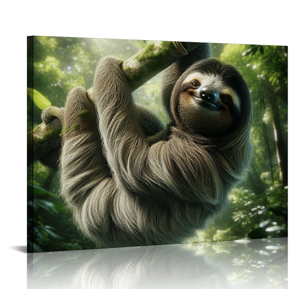 BCIIG Canvas Print Wall Art Pictures Home Wall Decor Animal Peculiar Sloth Theme Pictures Painting Living Room Bedroom Home Wall Decorations
