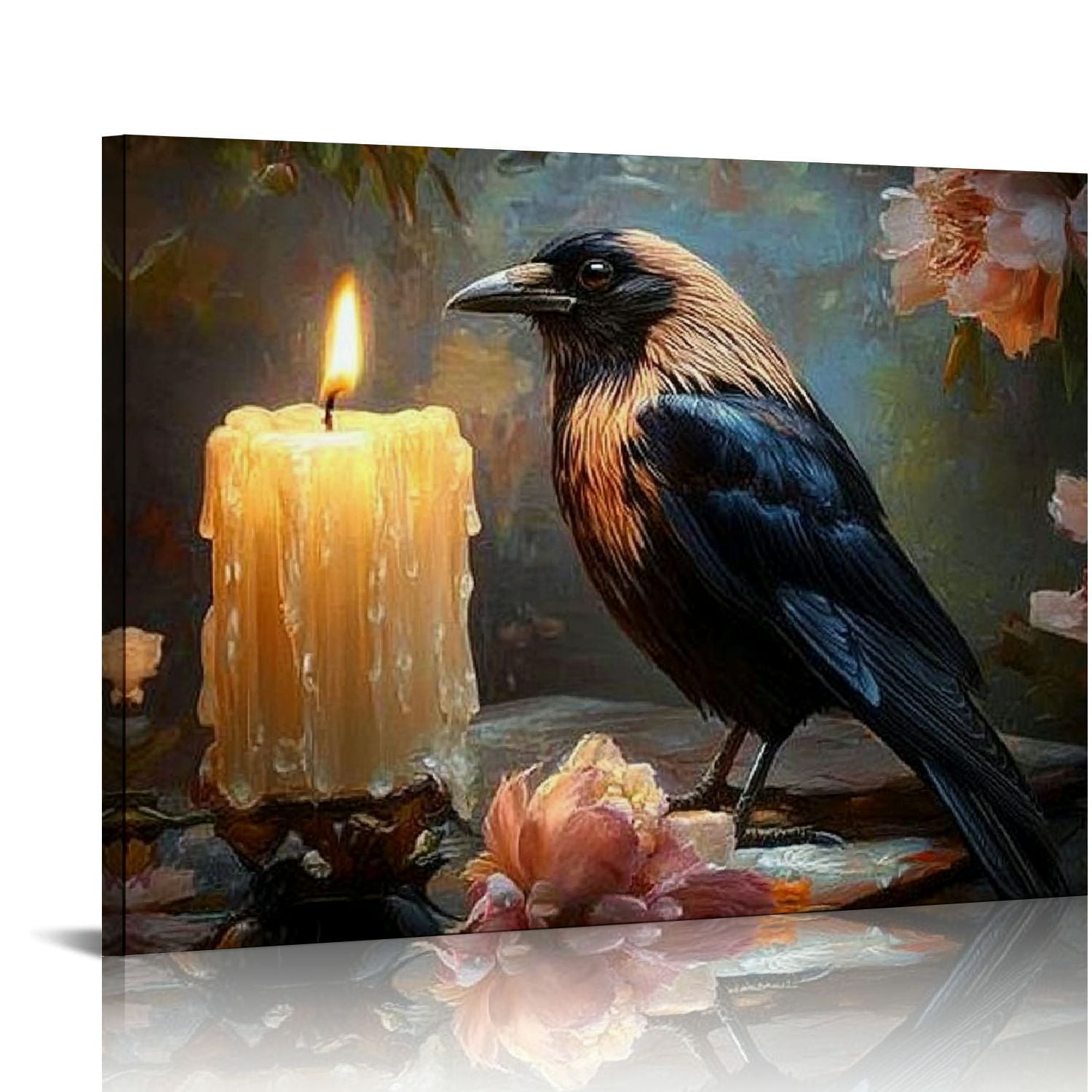BCIIG Canvas Wall Art Vintage Dark Academia Wall Art Black Crow Raven ...
