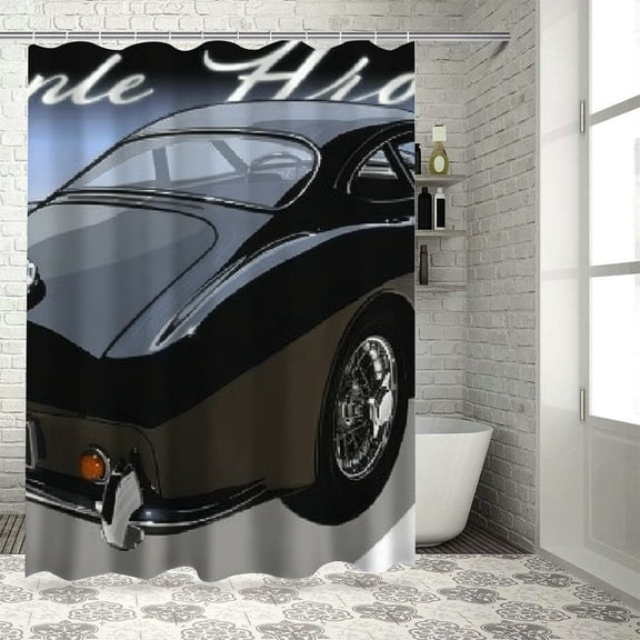 BCIIG Car Theme Polyester Fabric Bathroom Decor Set with Hooks, Colorful Graphic Print Shower Curtain for Bathroom Decoration, Waterproof and Easy to Install 69"x72