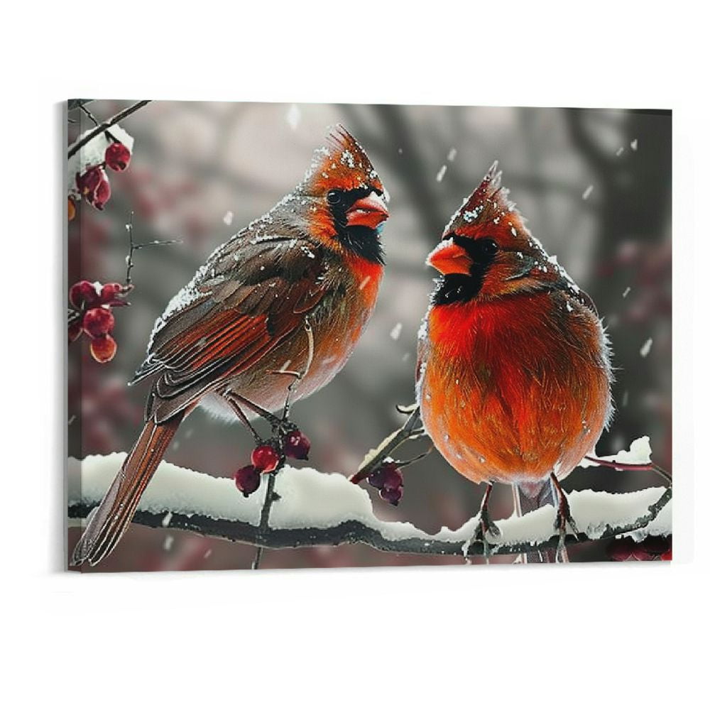 BCIIG Cardinal Wall Art Winter Red Bird Canvas Prints Cardinal Painting ...