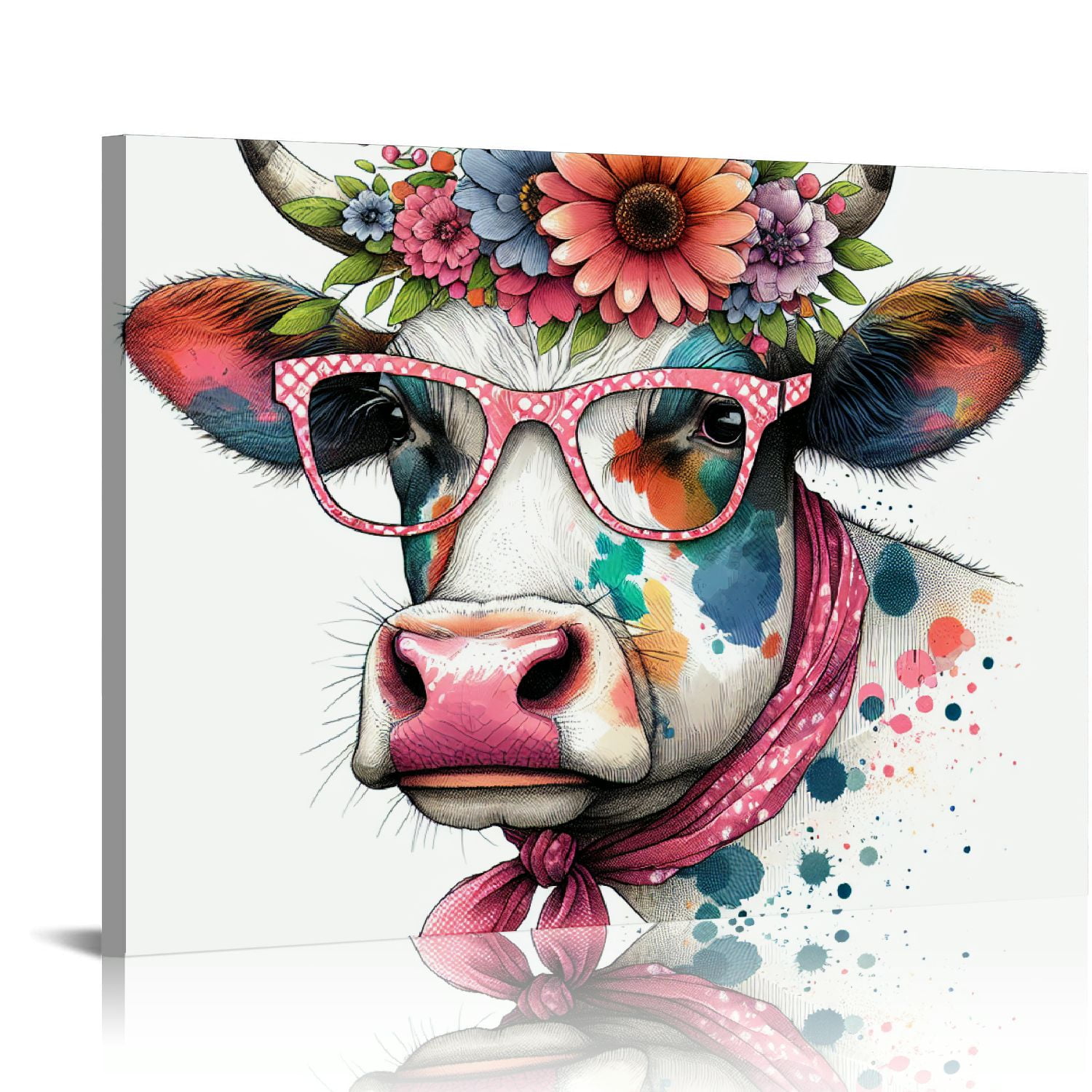 BCIIG Cartoon Animal Wall Art Canvas Print Colorful Funny Animals Wall