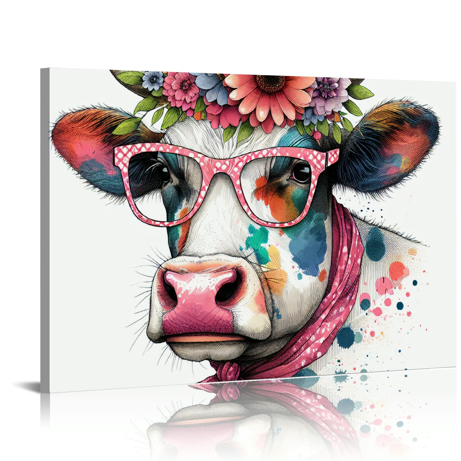 BCIIG Cartoon Animal Wall Art Canvas Print Colorful Funny Animals Wall