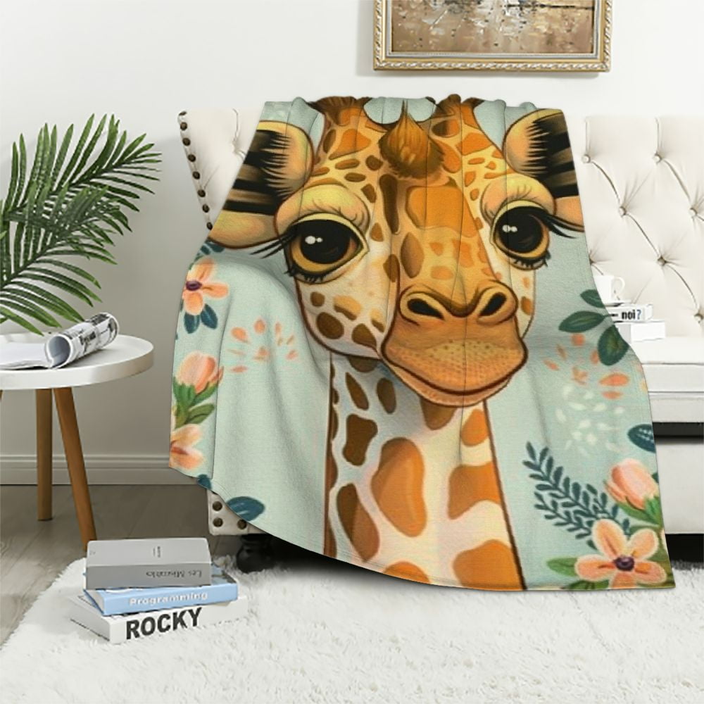 BCIIG Cartoon Giraffe Blanket Gifts for Kids Adults Soft Warm
