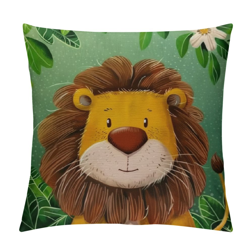 BCIIG Cartoon Jungle Animal Throw Pillow Cover Set of Monkey Giraffe