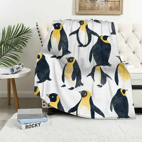 BCIIG Cartoon Penguin Throw Blanket,Soft,Lightweight Flannel,Cute Animal Blankets - Gifts for Kids,for Bedtime or Playtime Couch Office Travel,Home Living Room Bed Decor 40x50in