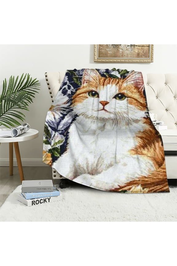 Cat Blanket, Girls Blanket Cat Gifts for Women, Cat Lover Gifts for Women, Cat Gifts for Cat Lovers, Cat Mom Gifts for Women, Cat Themed Gifts, Cat Decor for Cat Lovers, Kitten Blanket 40x50in