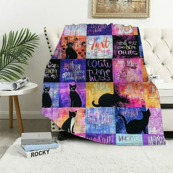 BCIIG Cat Gifts for Cat Lovers, Funny Cat Gifts, Cat Lovers Gifts for Women, Cat Themed Gifts for Girls, Just a Girl Who Loves Cat Blanket, Crazy Cat Lady Birthday Christmas Throw Blanket 40x50in