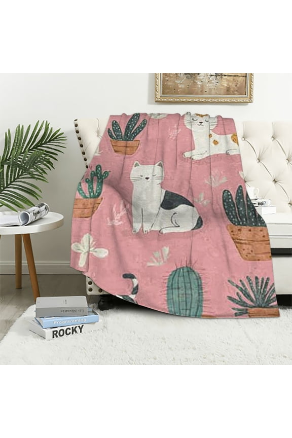 Cat Lover Gifts for Women Cute Cat Throw Blanket for Women Girls Cat Blankets Gifts for Cat Lovers 60x80in