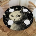 thumbnail image 1 of BCIIG Cat Stars Moon Round Table Cover, Stain Resistant & Washable, Perfect for Indoor and Outdoor Use, Kitchen, Dining, Wedding, Parties, , Outdoor Picnic Camping and Indoor Kitchen Dining Party, 1 of 8