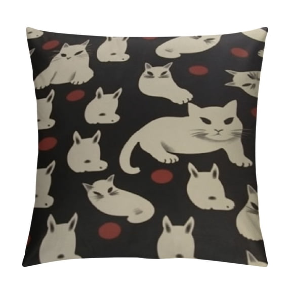 BCIIG Cats American Flag Throw Pillow Covers Cute Kitten Animals Silhouette Decor Cushion Covers for Kids Teens Adults Retro Hippie Western Style Cushion Cases for Office Chairs 12x12in