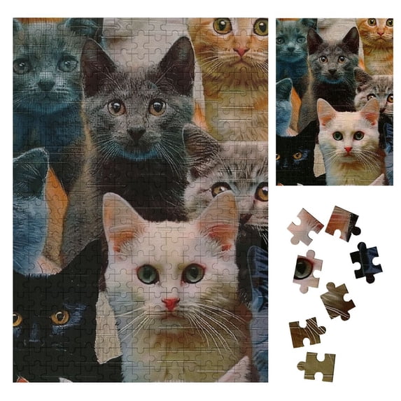 BCIIG Cats Colors Sizes Wooden Puzzle Vertical Edition - Ideal Gift for Family and Friends - Wooden Gift Set 300PCS