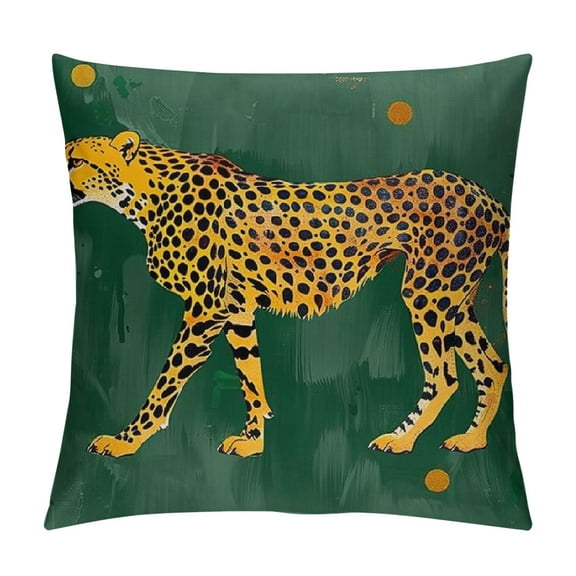 BCIIG Cheetah Graphic Decorative Throw Pillow Cover for Home Couch Living Room Bed Sofa - Aesthetic Decorative 1PC 18x18in