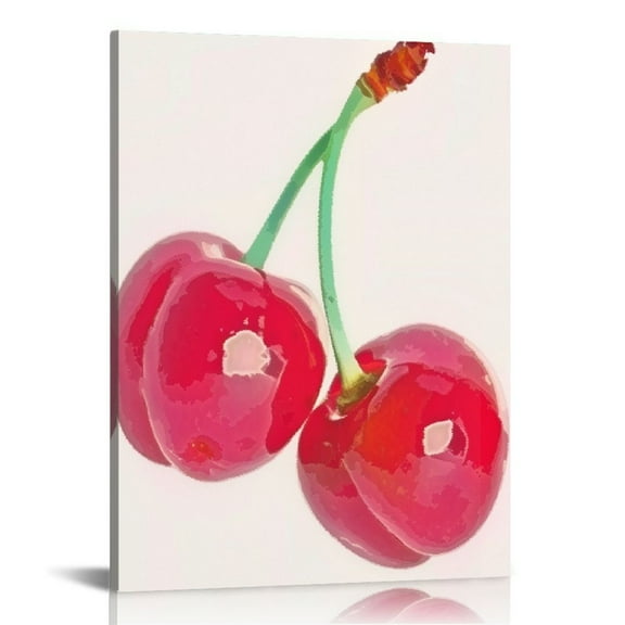 BCIIG Cherries Fine Art Aesthetic Poster & Print Wall Painting for Home Decor, Canvas Living Room Bedroom Office Wall Art 16x20 in