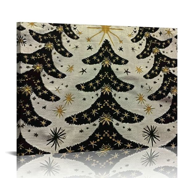 BCIIG Christmas Tree Gold Stars Optical Illusion Wall Decor for Bedroom Living Room Home Office, Quality Art Prints, Waterproof and Tear Resistant, Easy to Frame, Ideal Gift 16x12in